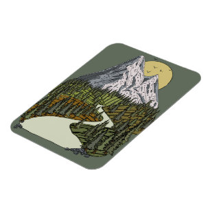 Bergsee Ruhe: Sonnenuntergang erwartet Magnet