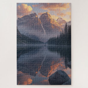 Bergsee-Sunset-Jigsaw-Puzzle Puzzle