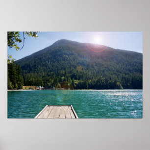 Bergsee und Staudamm Print Poster