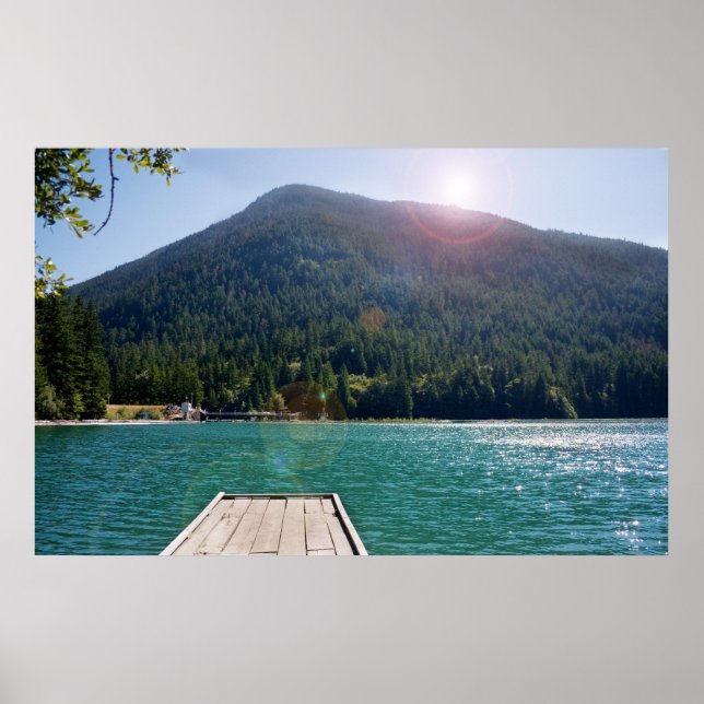 Bergsee und Staudamm Print Poster (Vorne)