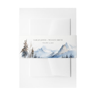 Bergsee Winterschnee Landschaft Hochzeit Einladungsbanderole