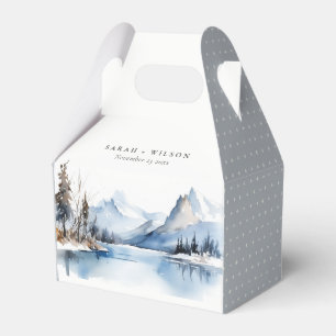 Bergsee Winterschnee Landschaft Hochzeit Geschenkschachtel