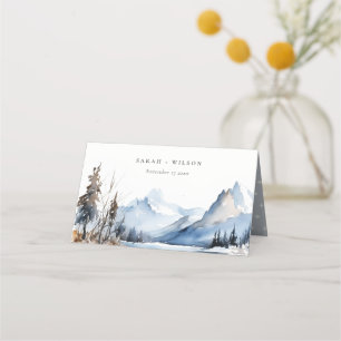 Bergsee Winterschnee Landschaft Hochzeit Platzkarte