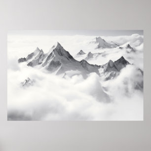 Bergsee Wolken Sonnenuntergang Himmelslandschaft Poster