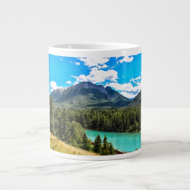 Bergseelandschaft  Jumbo-Tasse (Vorderseite)