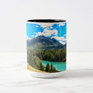 Bergseelandschaft  zweifarbige tasse