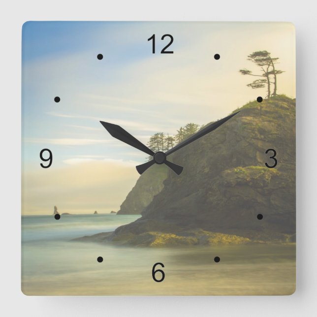 Bergseitenansicht Quadratische Wanduhr (Vorderseite)