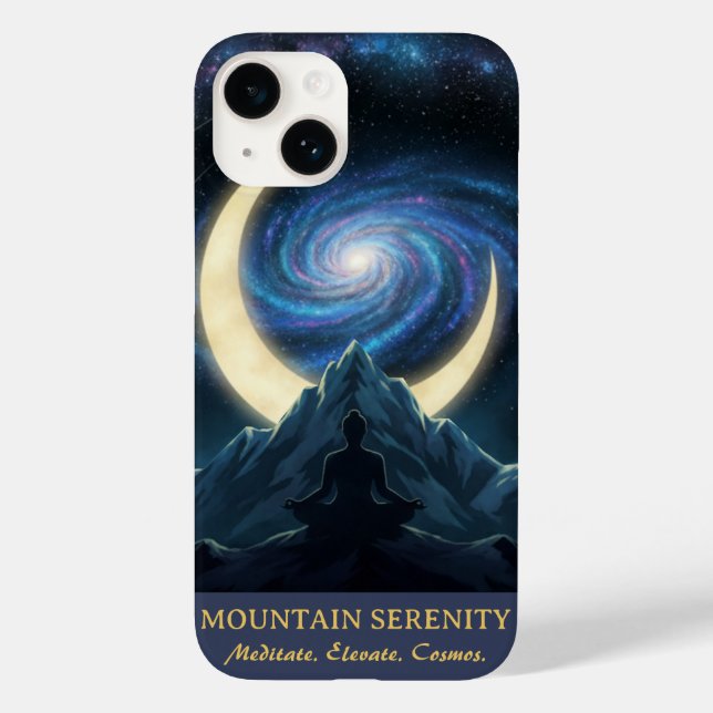 Bergserenität Kosmische Meditation, Halbmond Case-Mate iPhone Hülle (Rückseite)