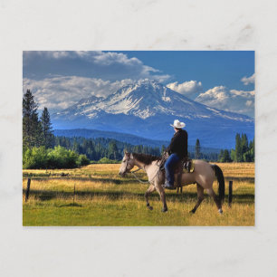 BERGSHASTA MIT PFERD UND REITER POSTKARTE