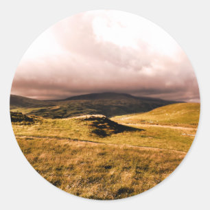 BERGSICHT RUNDER AUFKLEBER