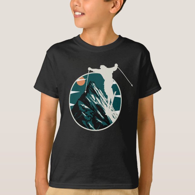Bergski-Abenteuer Grafik T-Shirt (Vorderseite)