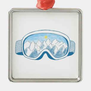 Bergski-Schluchten Ornament Aus Metall