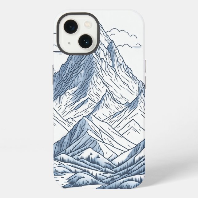Bergskizzen iPhone Hülle (Rückseite)