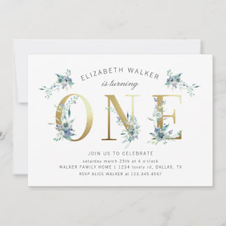 Bergsommer Blüte erste Geburtstagseinladung