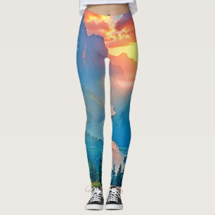 Bergsonnenuntergang: Golden Valley Peace Art Leggings