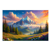 Bergsonnenuntergang | Naturdekoration
