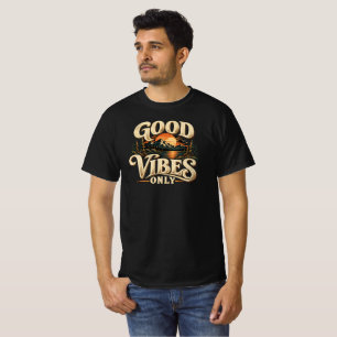 Bergsonnenuntergang Positive Botschaft Vintage T-Shirt