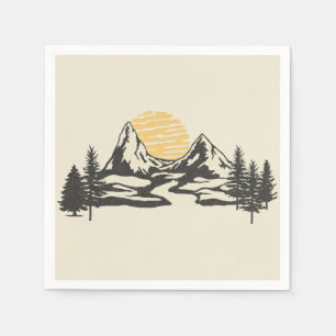 Bergsonnenuntergang Serviette