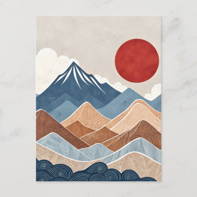 Bergsonnenuntergangs-Schönheit Postkarte (Vorderseite)