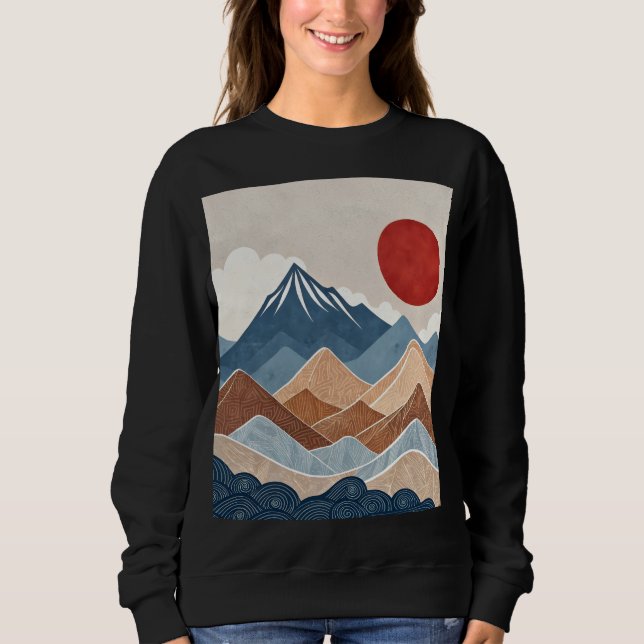 Bergsonnenuntergangs-Schönheit Sweatshirt (Vorderseite)