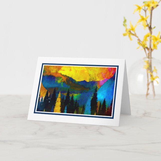 Bergsonnenuntergangskarte Karte (Gelbe Blume)