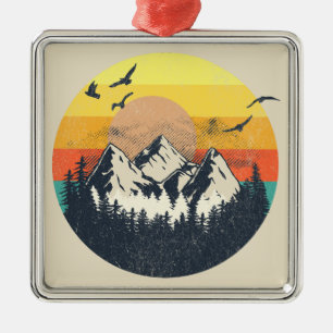 Bergsonneuntergang Ornament Aus Metall