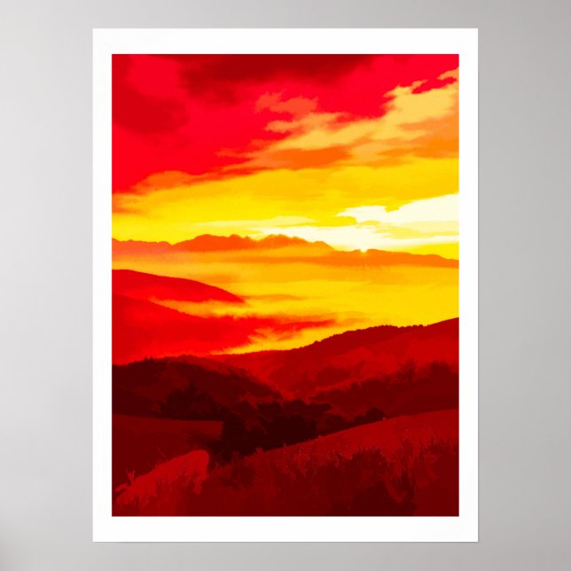 Bergsonneuntergang Poster (Vorne)