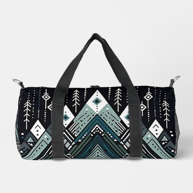 Bergspitzen Tribal Geometric Duffle Bag (Vorderseite)