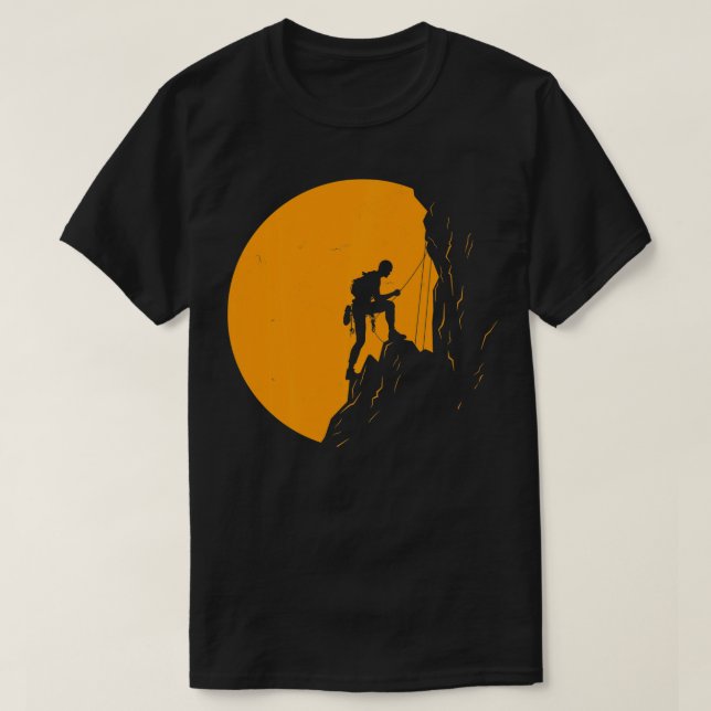 Bergsteig Felsbrocken Klettersteig T-Shirt (Design vorne)