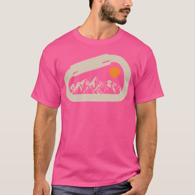Bergsteigen Carabiner Sunset Baseball Sleev T-Shirt (Vorderseite)