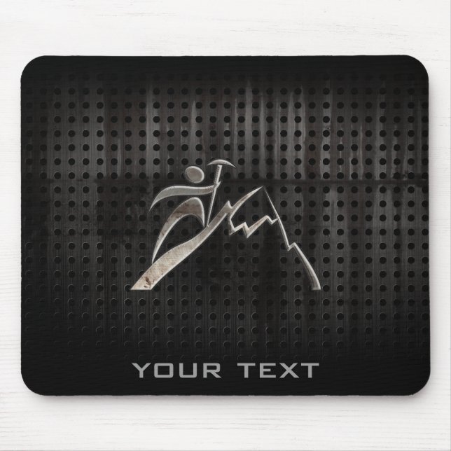Bergsteigen; Cooles Schwarzes Mousepad (Vorne)
