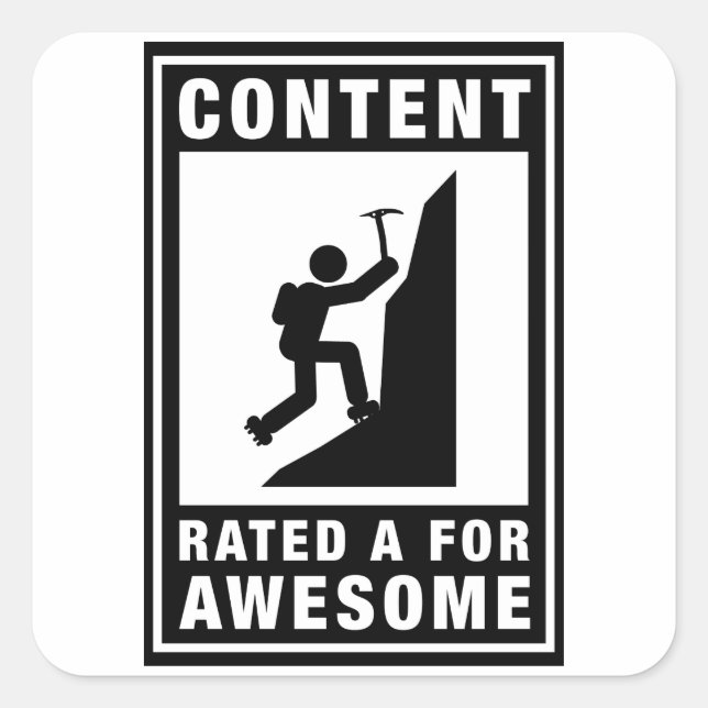 Bergsteigen Quadratischer Aufkleber (Vorderseite)