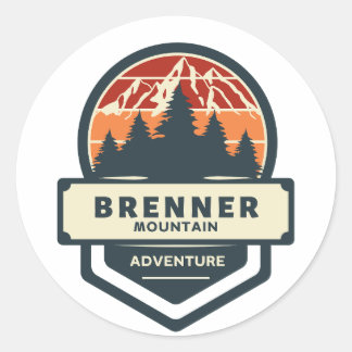 Bergsteigen und Wandern am Brenner Runder Aufkleber