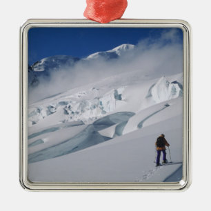 Bergsteiger auf dem Tasman-Gletscher im Berg Silbernes Ornament