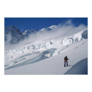 Bergsteiger auf dem Tasman-Gletscher in Mount Fotodruck