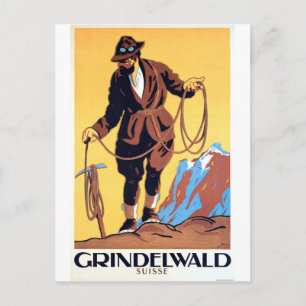 Bergsteiger in Grindelwald, Schweiz Postkarte