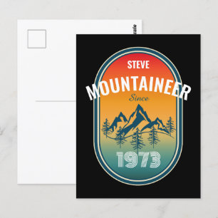 Bergsteiger Personalisieren Sie Vintage-Geburtstag Postkarte