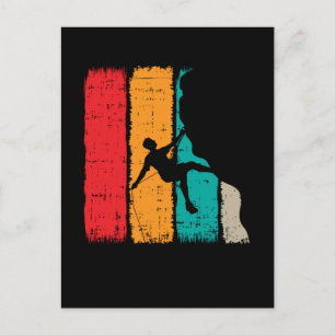 Bergsteiger Retro Vintag Klettern Bouldern Postkarte