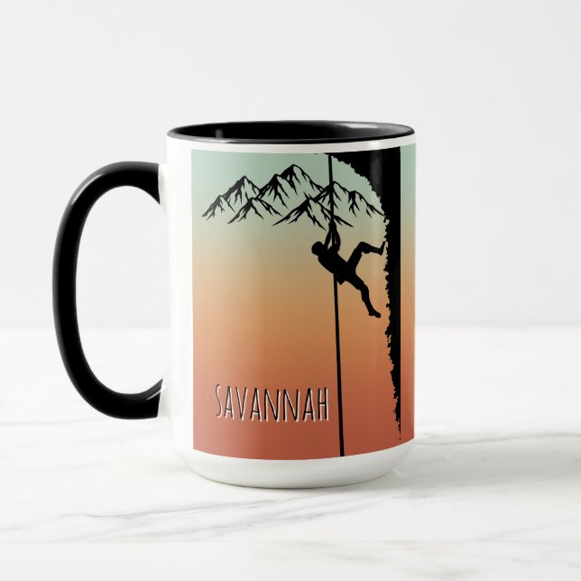 Bergsteiger Rock Climbing Custom  Tasse (Links)