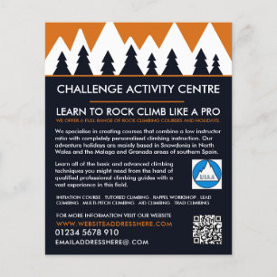 Bergsteiger, Wandern und Klettern, Abenteuer Flyer