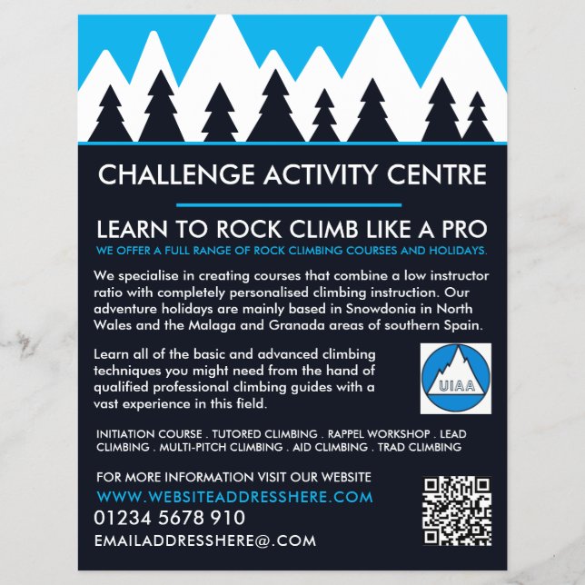 Bergsteiger, Wandern und Klettern, Erlebnis-Flyer Flyer (Vorne)