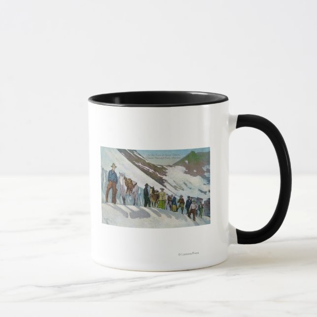 Bergsteiger zu Fuß des Sperry Glacier Tasse (Rechts)