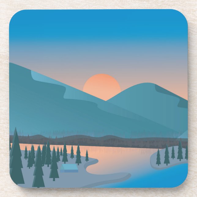 BERGSUNRISE GETRÄNKEUNTERSETZER (Vorderseite)