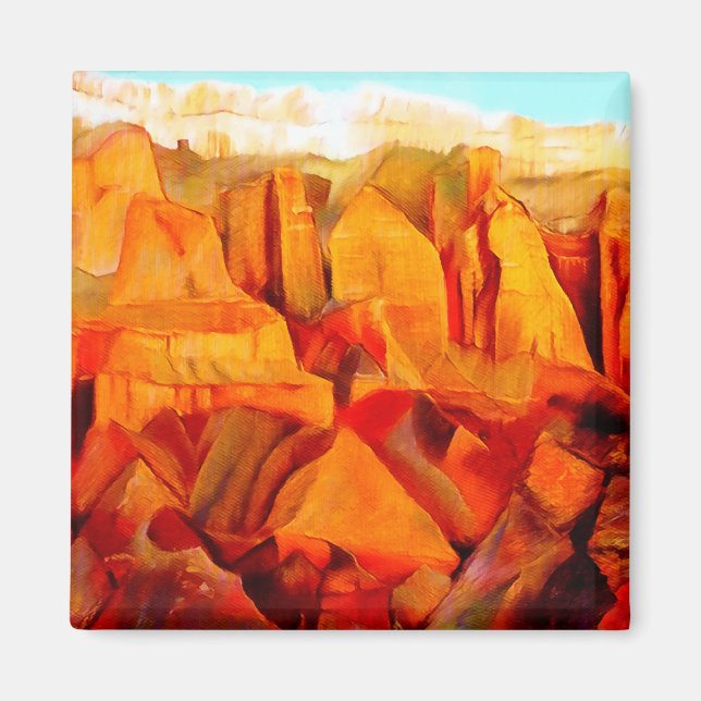 Bergszene bei Sonnenuntergang Magnet (Vorne)