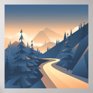 Bergtal Landschaft Poster