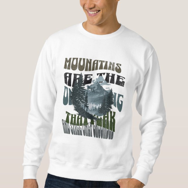 Bergthema schöne Landschaft Retrodesign Sweatshirt (Vorderseite)