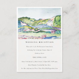 Bergumhang Grün Hochzeitsempfang Begleitkarte