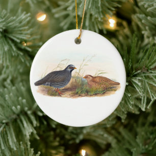 Bergwachtel, Baum Keramik Ornament