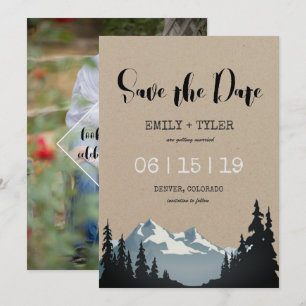 Bergwald Hochzeit Save The Date Einladung