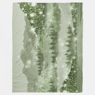 Bergwald Landschaft Seen Mixed Media Fleecedecke